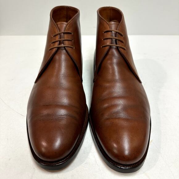 FULL RESOLE Crockett & Jones x Brooks Brothers Chukka Boots Tan Calf England 10 - Picture 3 of 14